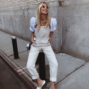 NWOT WeWoreWhat SSO Linen Overalls Medium